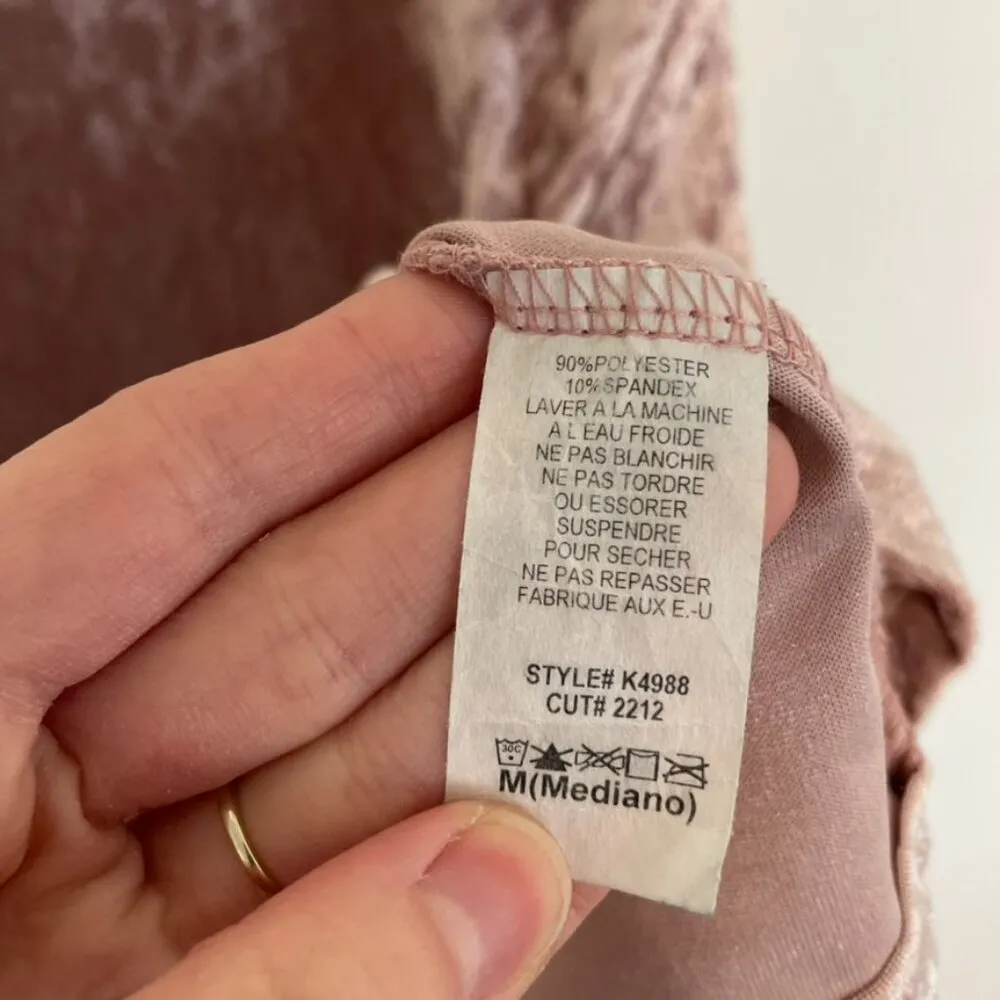 ALLISON JOY EVEREVE Cori Velvet Tank Blush Light Pink Velour Sleeveless Preppy M - Image 6