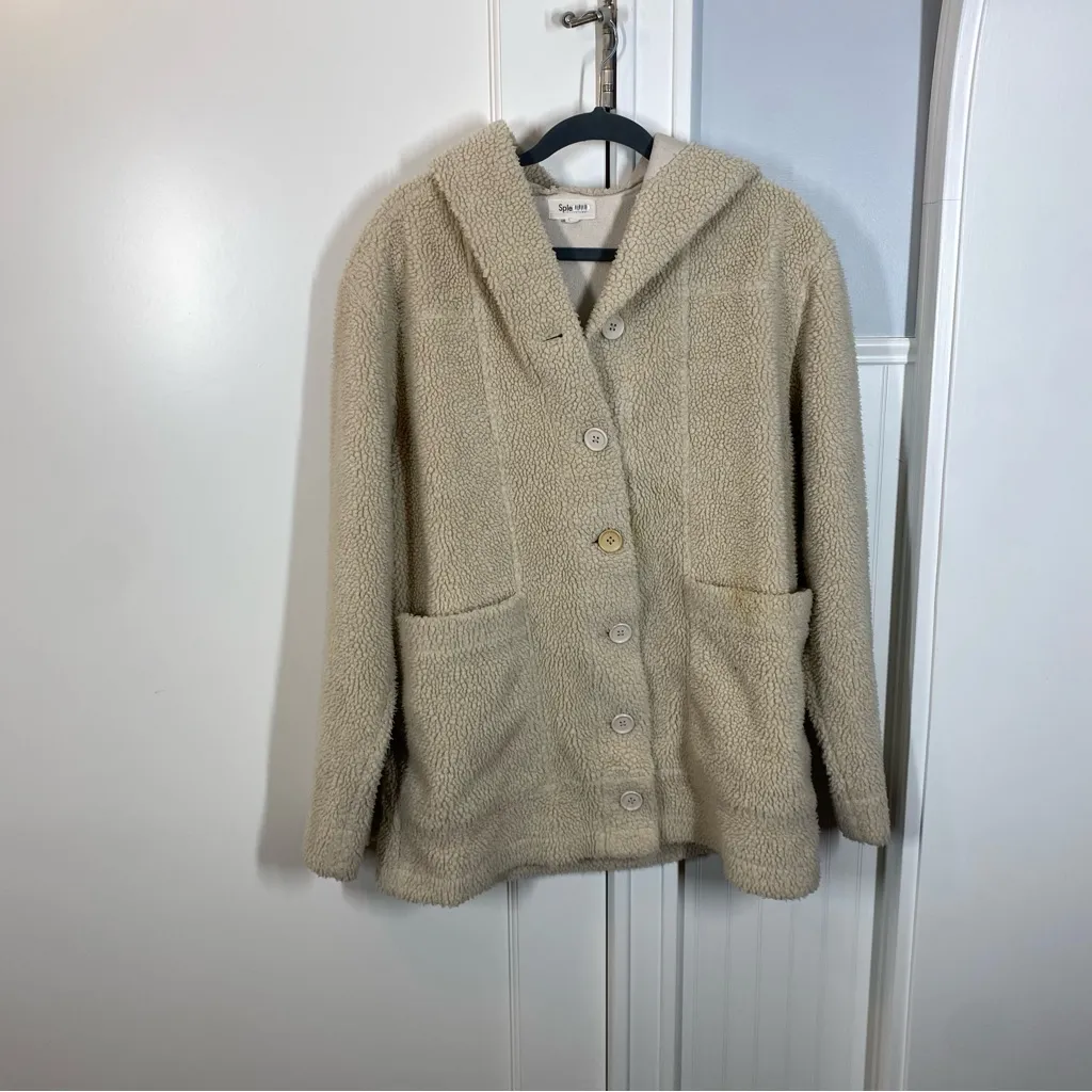 Splendid Grayson Faux Sherpa Jacket size small oversized fall autumn‎ comfy cozy - Image 2