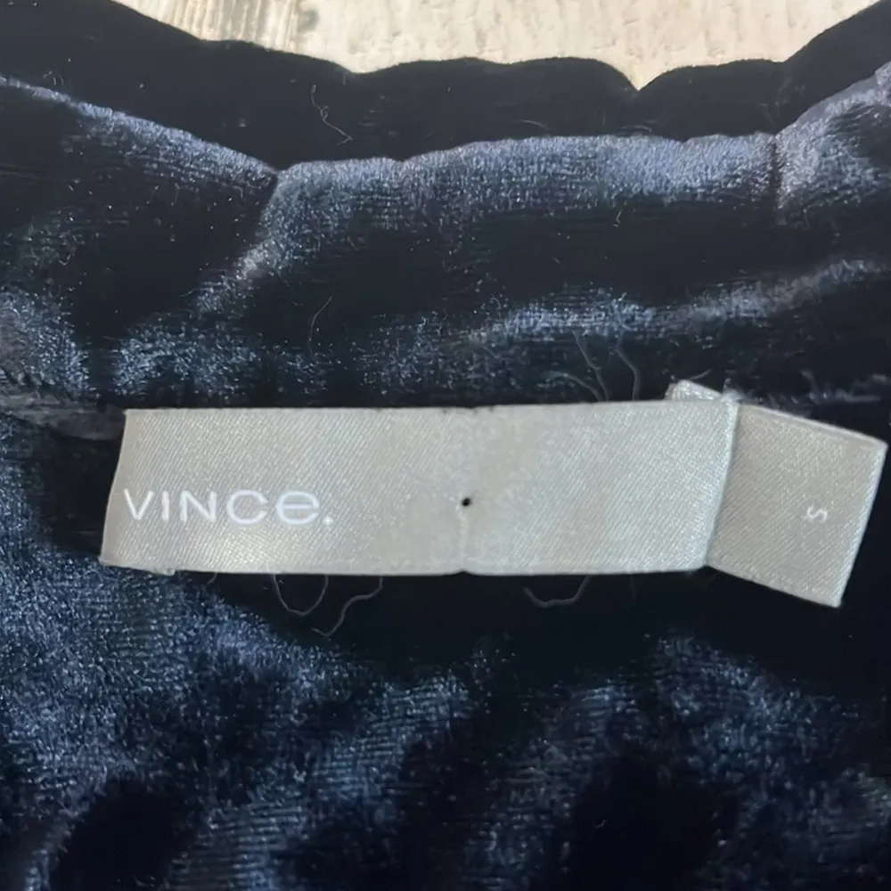 Vince Midnight Blue Velour Dress Size Small - Image 6