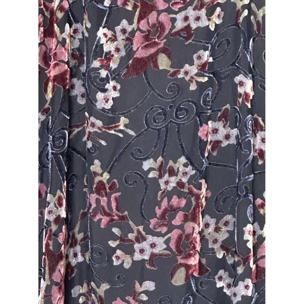 Womens Mesh Velvet Burnout Whimsigoth Mini Dress Size Medium Romantic Vamp Purple - Image 2