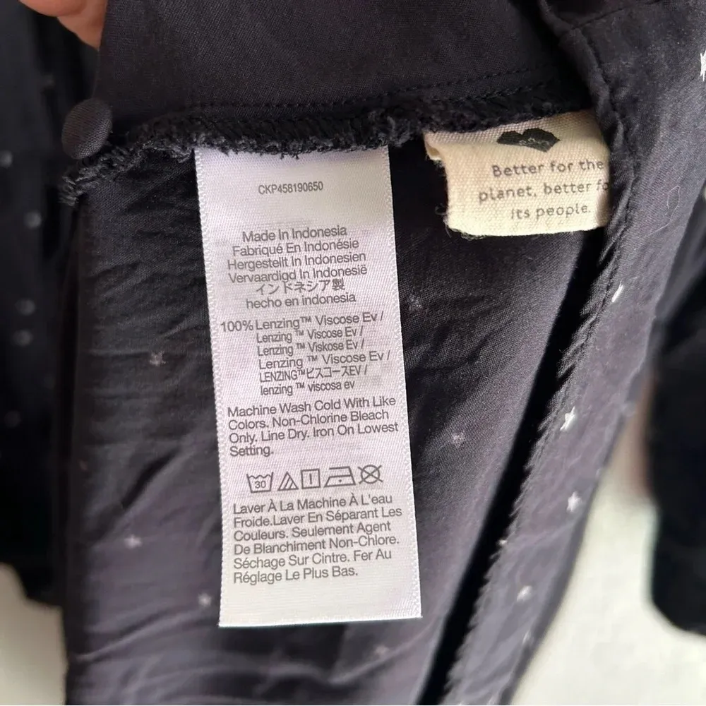 Madewell Alicia Long-Sleeve Midi Dress Night Stars Sz 0 Celestial Witchy Black - Image 6