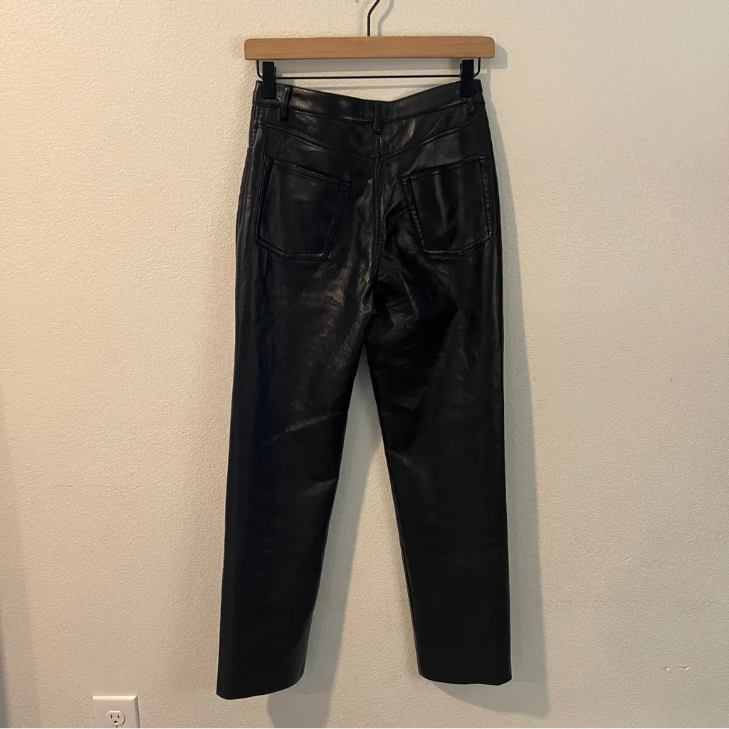 Wilfred The Melina Pant High Waist Vegan Leather Black Soft Sheen straight Leg 2 - Image 3