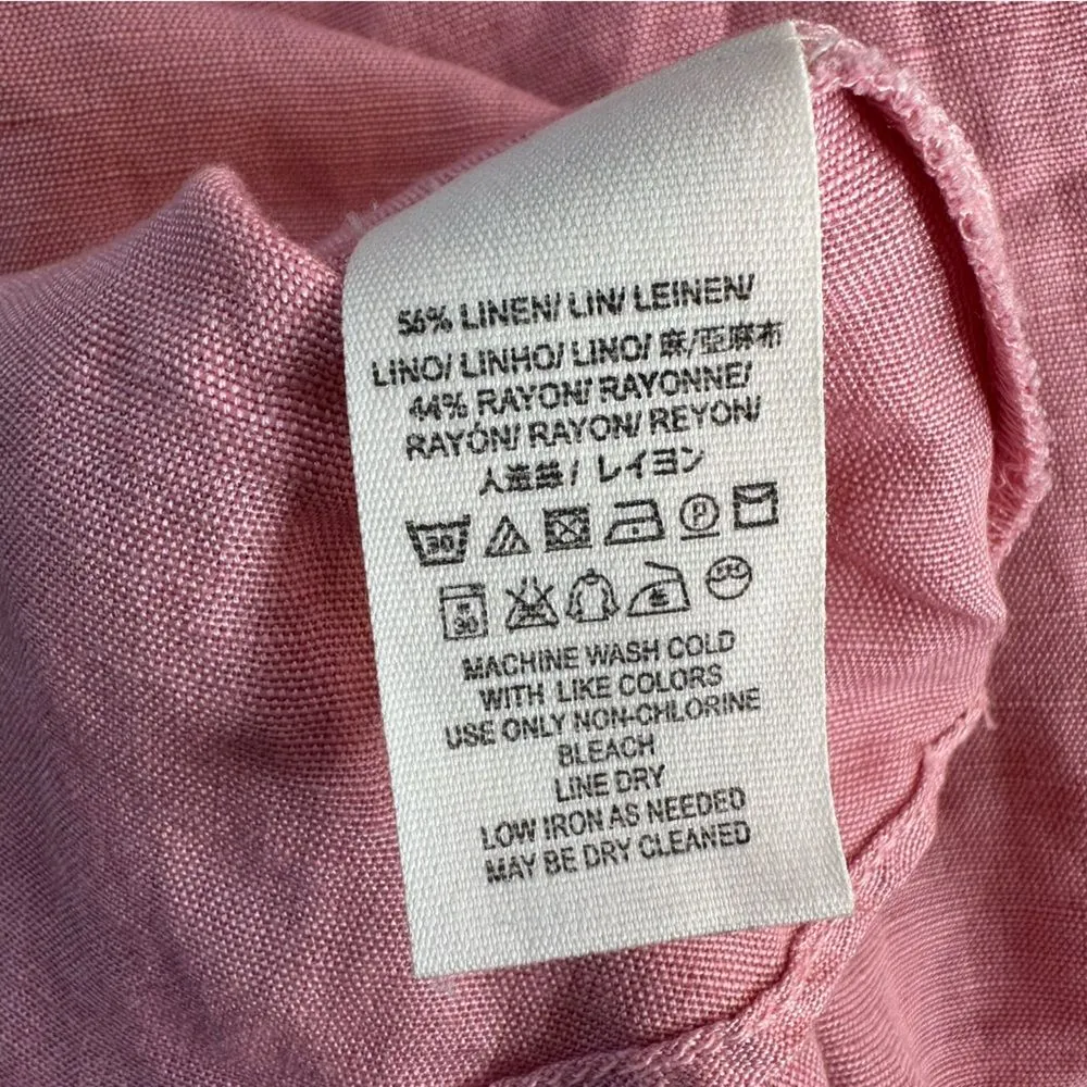 Free People Higher Ground Linen Mini Skirt Women’s Small Pink Flare - Image 6