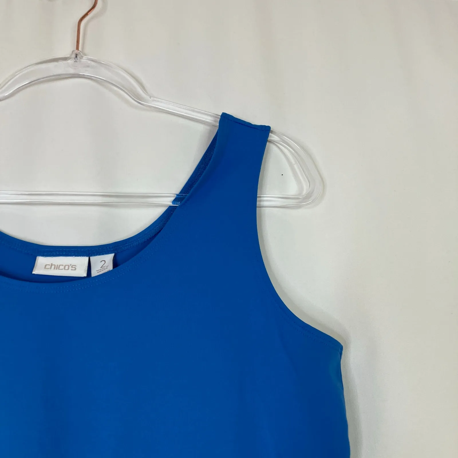 Chico's | Blue Tank Top Scoop Neck Nylon Spandex Chicos 2/US Large - Image 2