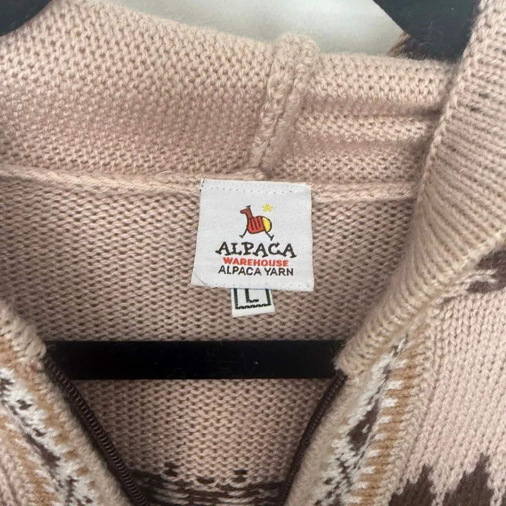 Alpaca Warehouse Adult Large Llama Full Zip Sweater Hooded - Image 2