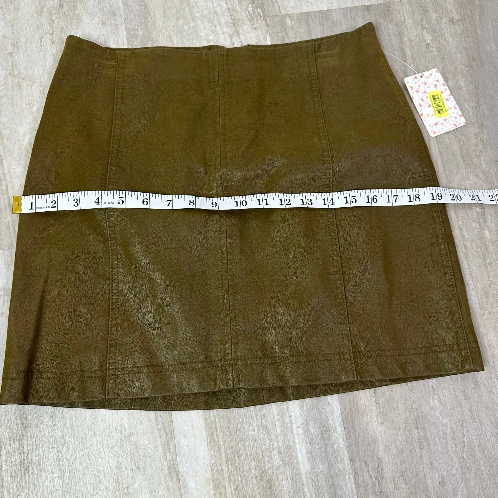 NEW Free People Faux Leather Mini Skirt Size 10 - Image 6