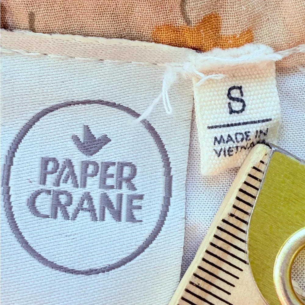 Paper Crane Yellow and Cream Tiered Ruffled Midi Dress women size S - Image 12