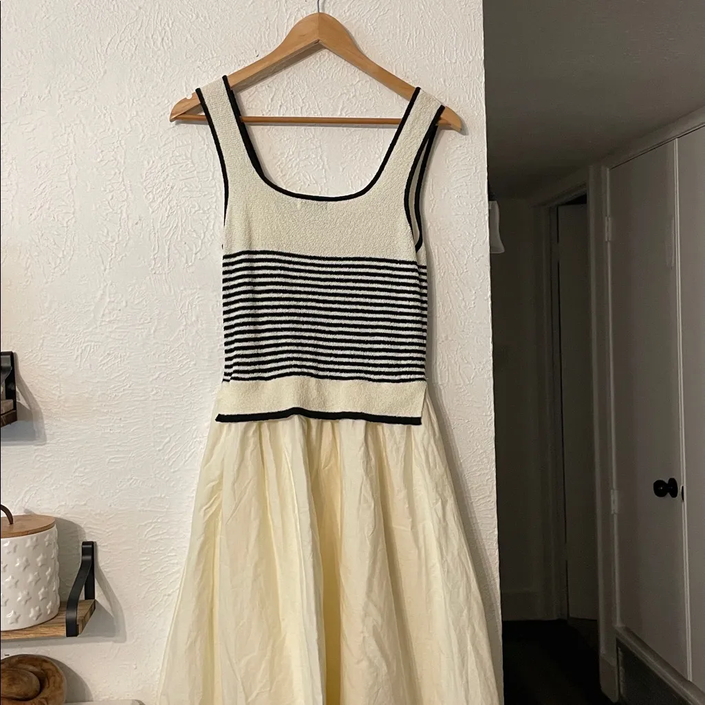 NWT Moon River Black and White Striped Dress Sleeveless Maxi Sundress Medium - Image 7