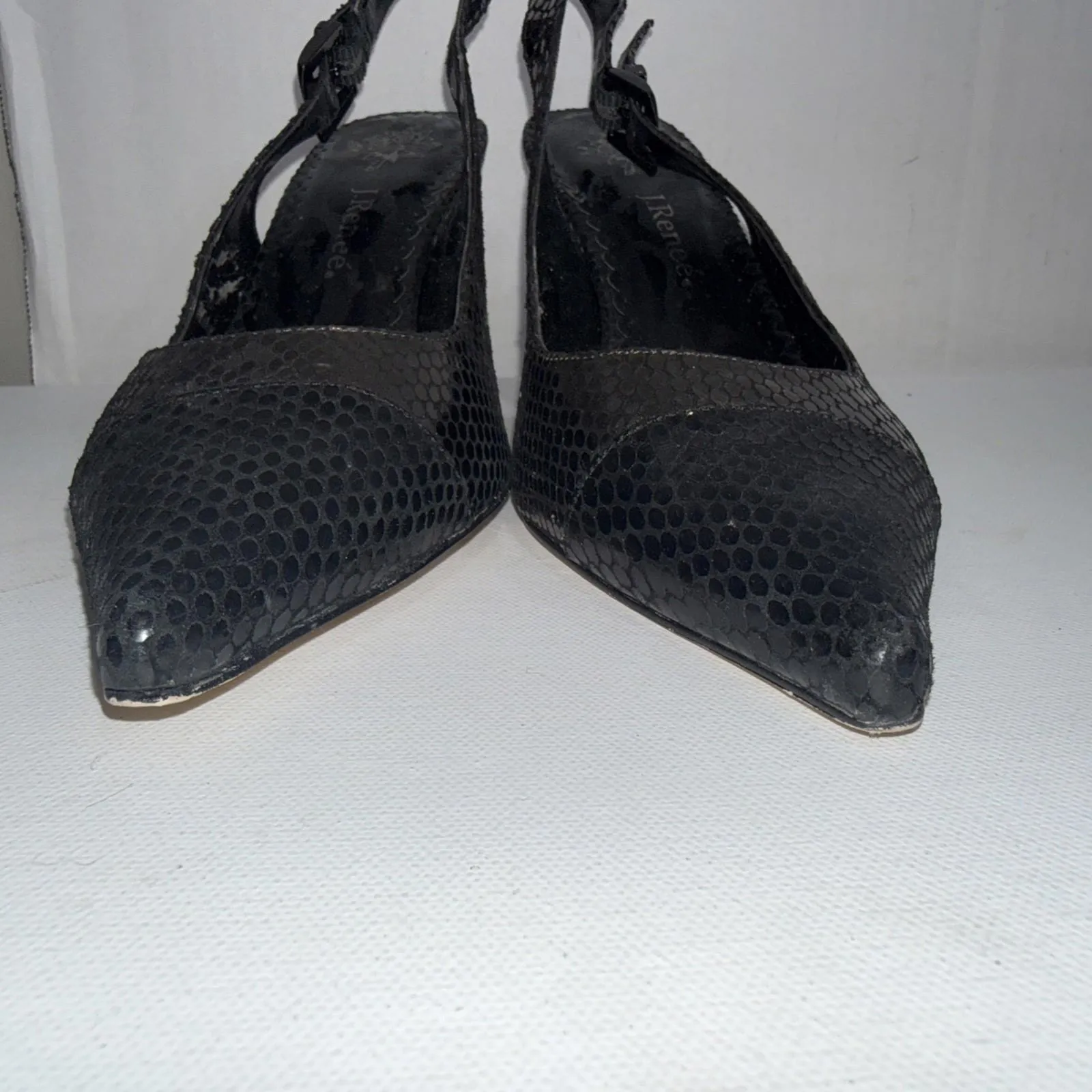 J. RENEE Casual Dress Black Point Heels Slingback Classy Timeless Shoes Size 8.5 - Image 12