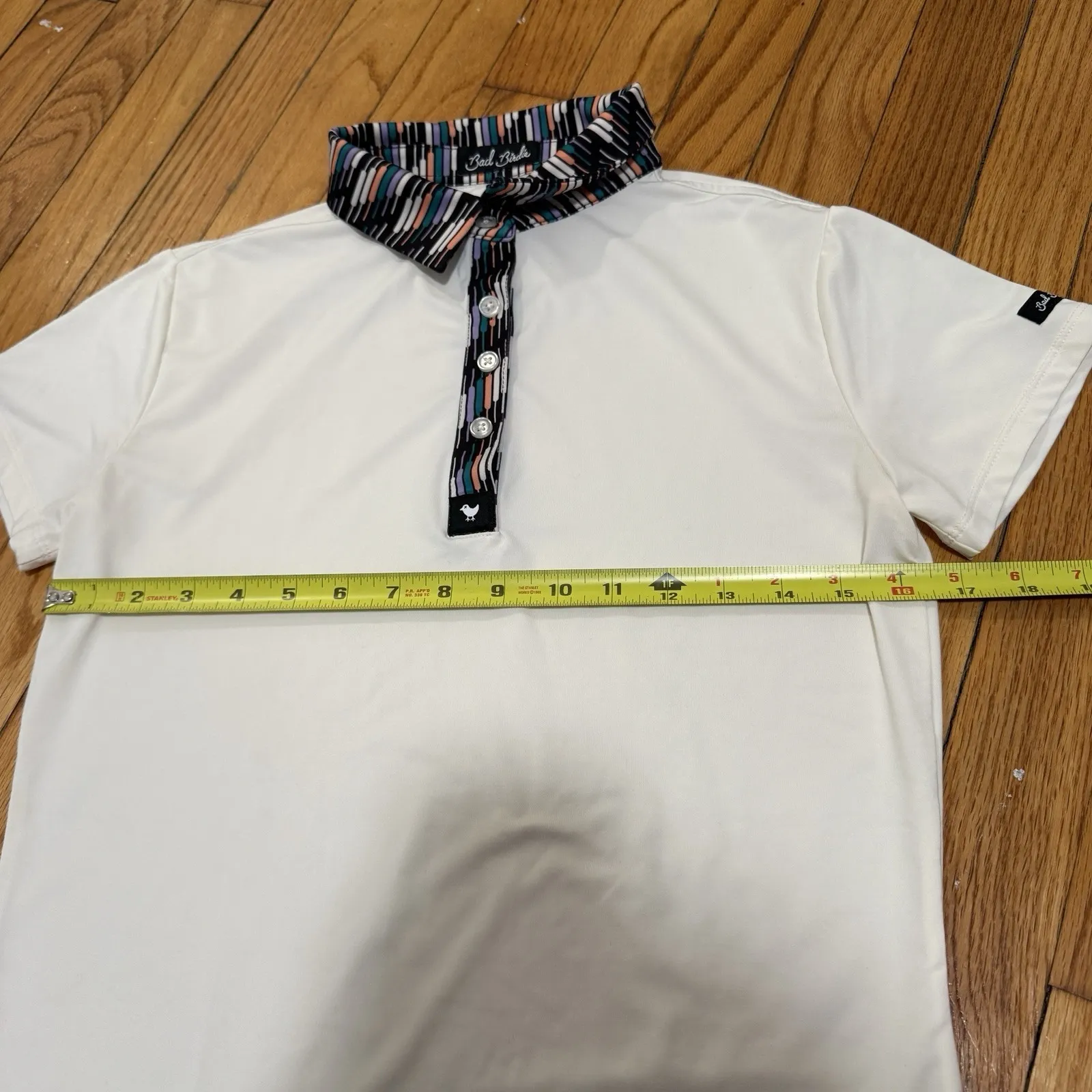 Bad Birdie Cattail Sandstorm Cream Golf Performance Polo Shirt Size Medium - Image 8