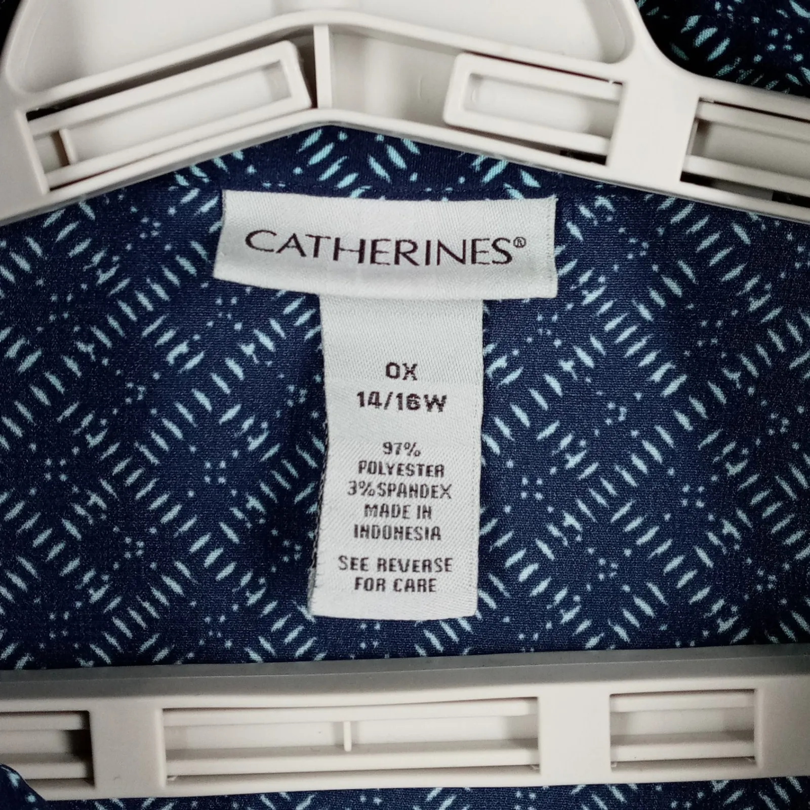 Catherines Blouse 14/16W Geometric Print Half Zip Tunic Top Work Casual Boho - Image 6