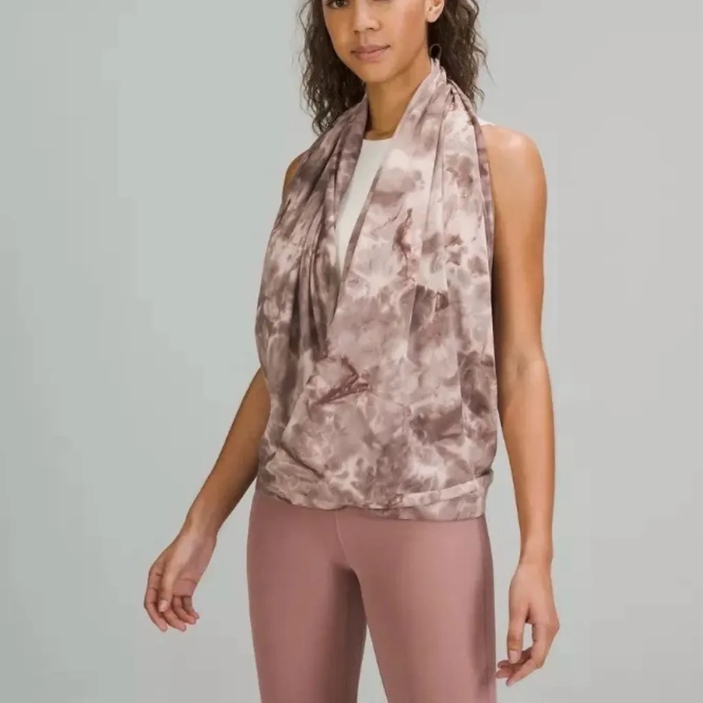 Lululemon Customizable Snap Scarf Shine Rose Gold Nulu Fabric |Rare Retired - Image 4