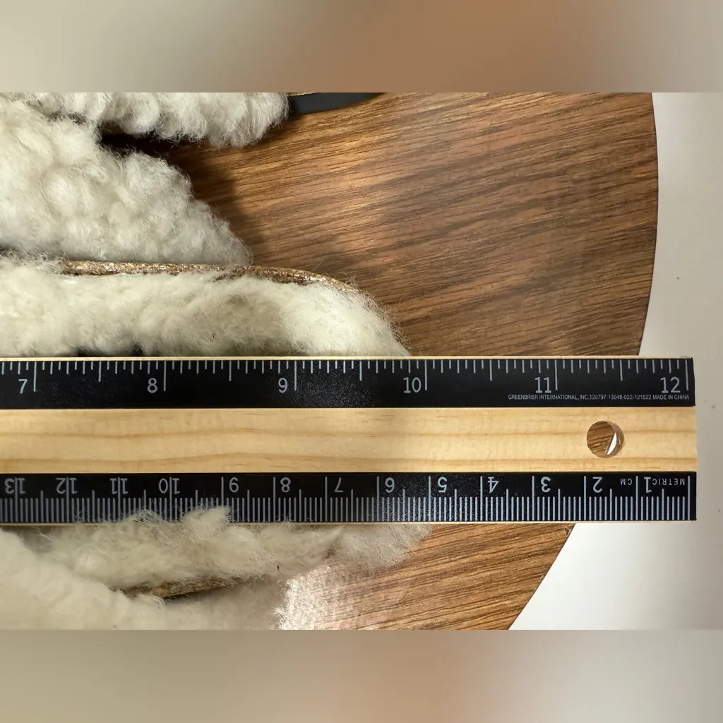 JW Anderson Beige Lamb Leather Shearling Chunky Gold Chain Loafer Clog Mules Tan Size 10 - Image 11