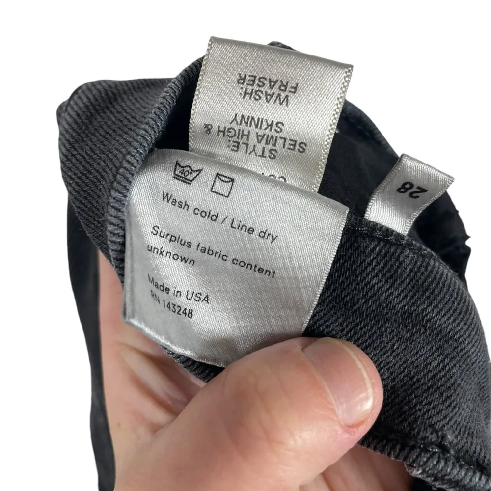 Reformation Women’s Selma High and Skinny Jeans in Fraser Black Size 28 - Image 14