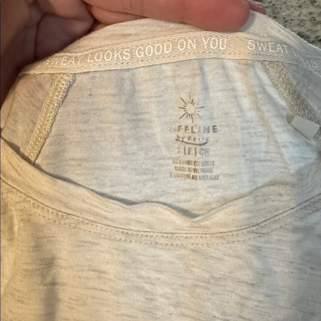 Aerie Offline Long Sleeve Shirt oatmeal cream color Size small - Image 2