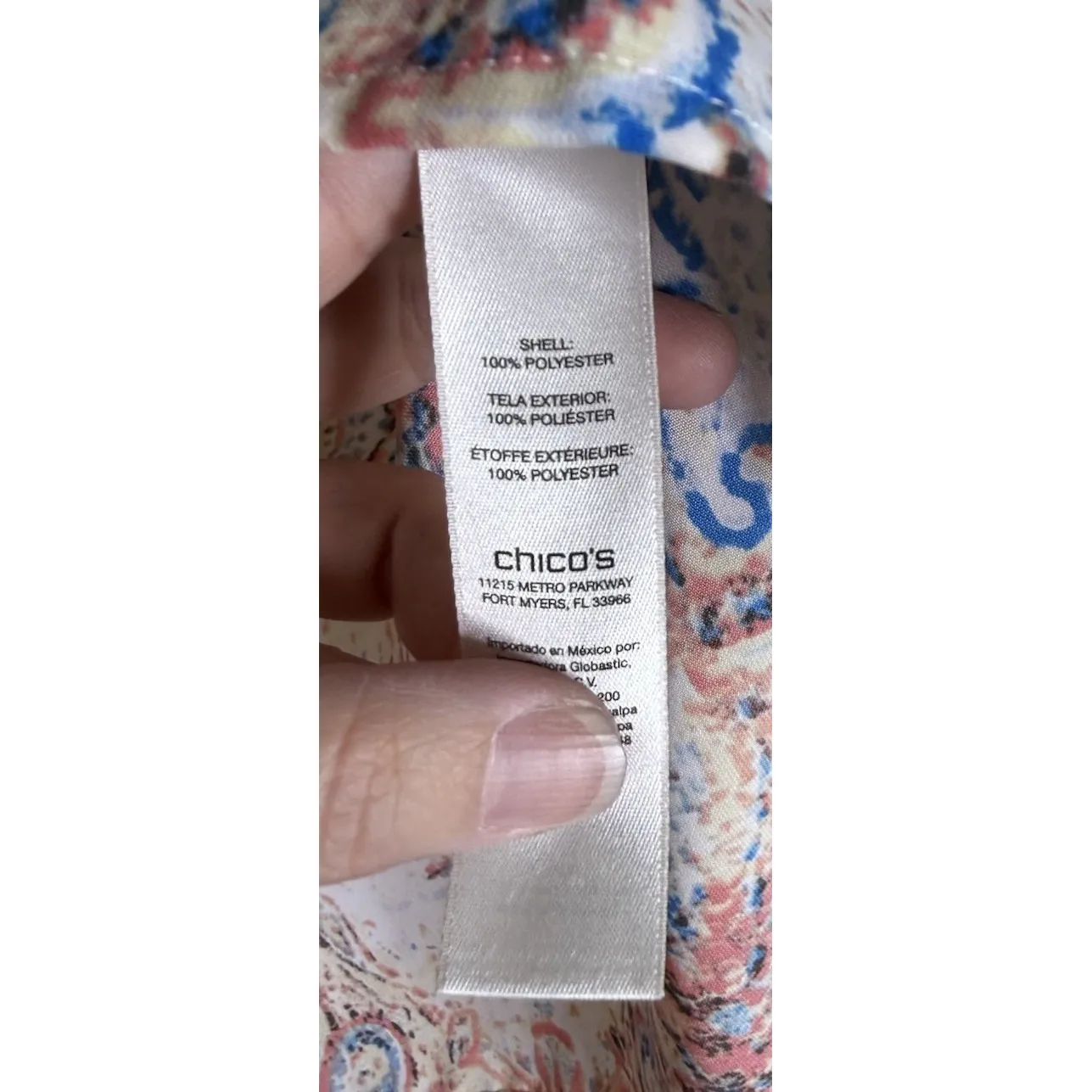 Chicos‎ 3 US Size XL Colorful Geometric Floral Blouse Tunic Top Career Going Out - Image 6