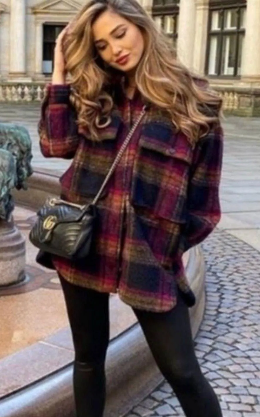ZARA Plaid Shacket Coat - Image 2