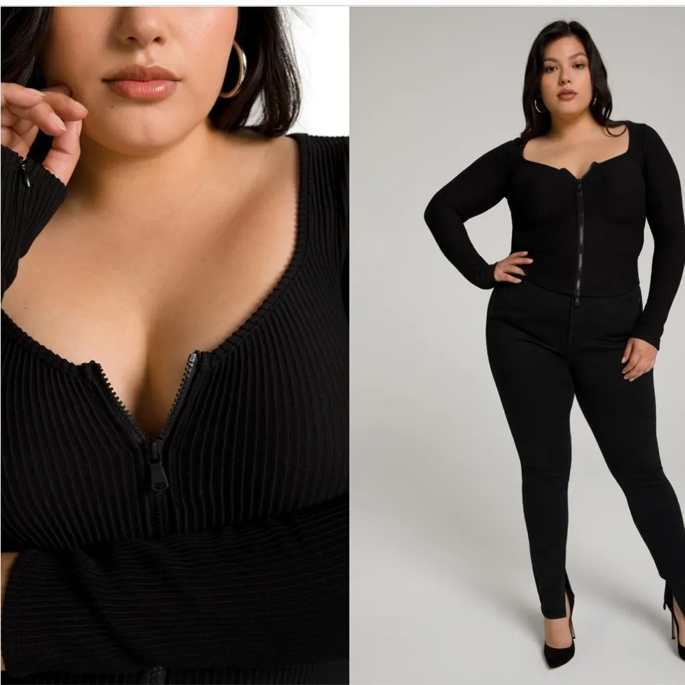 Good American  Dramatic Zip Long Sleeve Top - Image 3