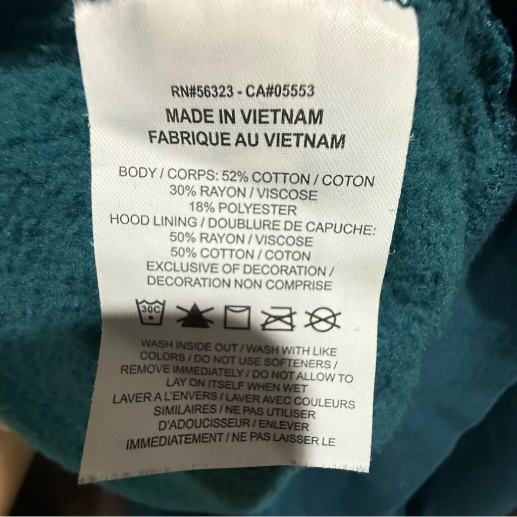 Nike Teal Blue Hoodie with Sparkly Silver Logo, Size L - Image 5