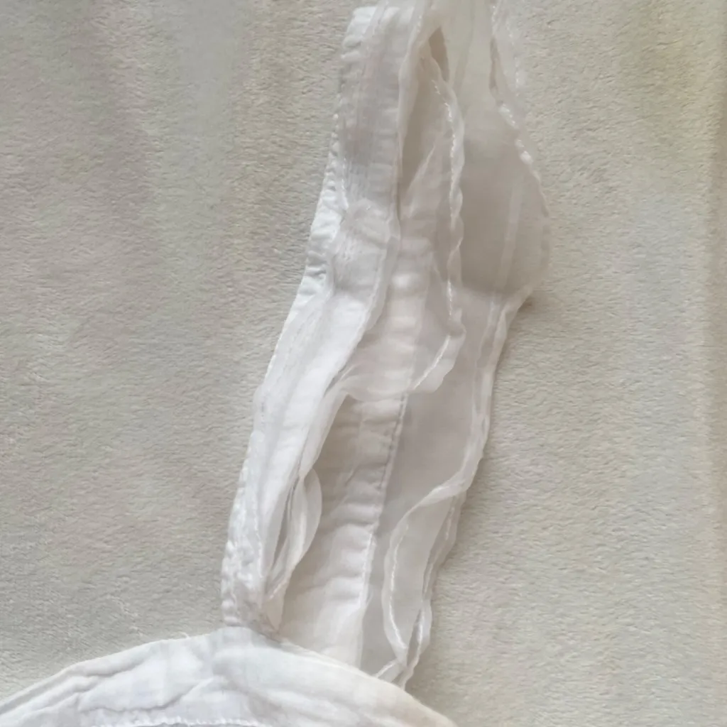 White ruffle tiered mini beachy dress - Image 6