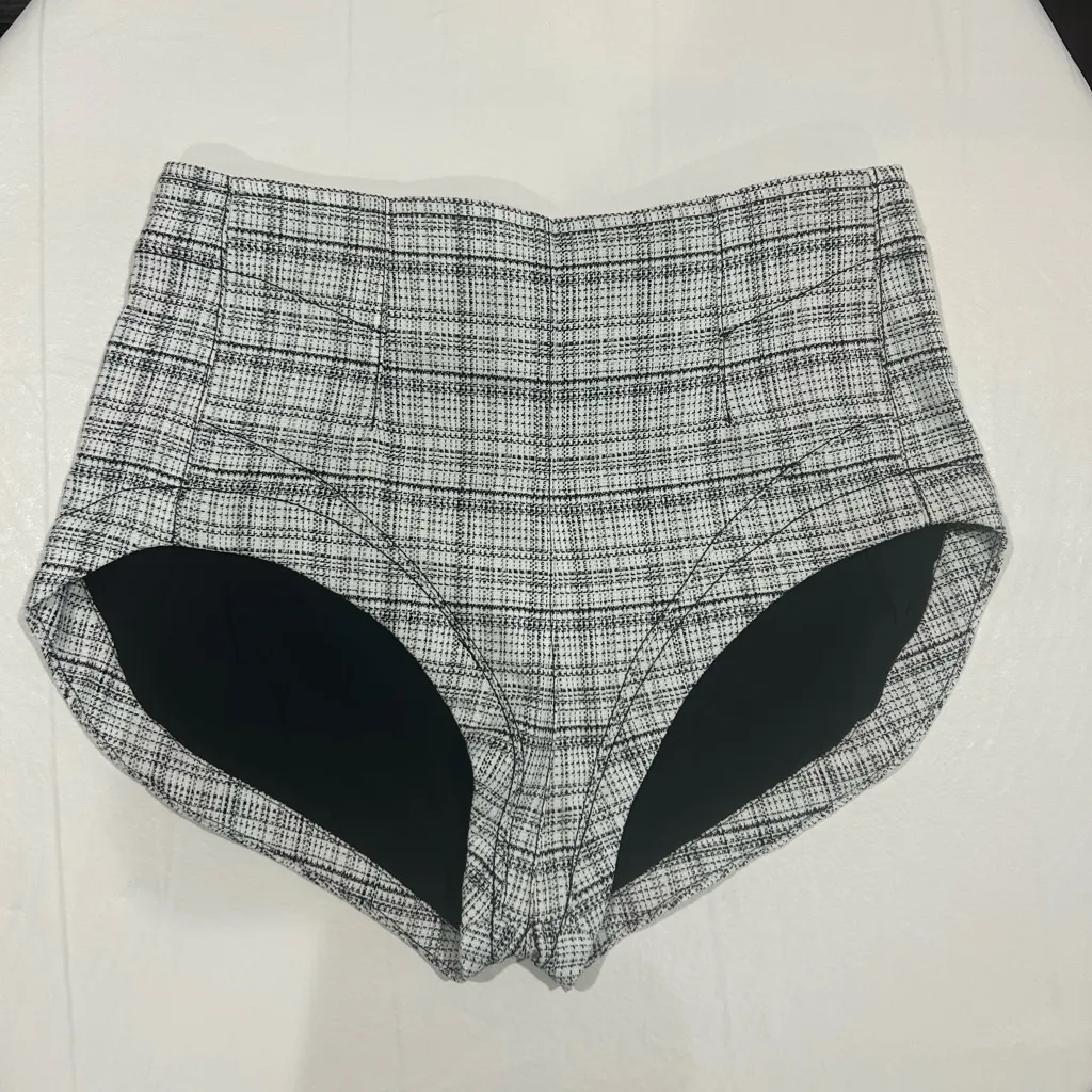 Free People Keep it Brief Menswear Inspired Plaid Micro Shorts NWOT - Image 2