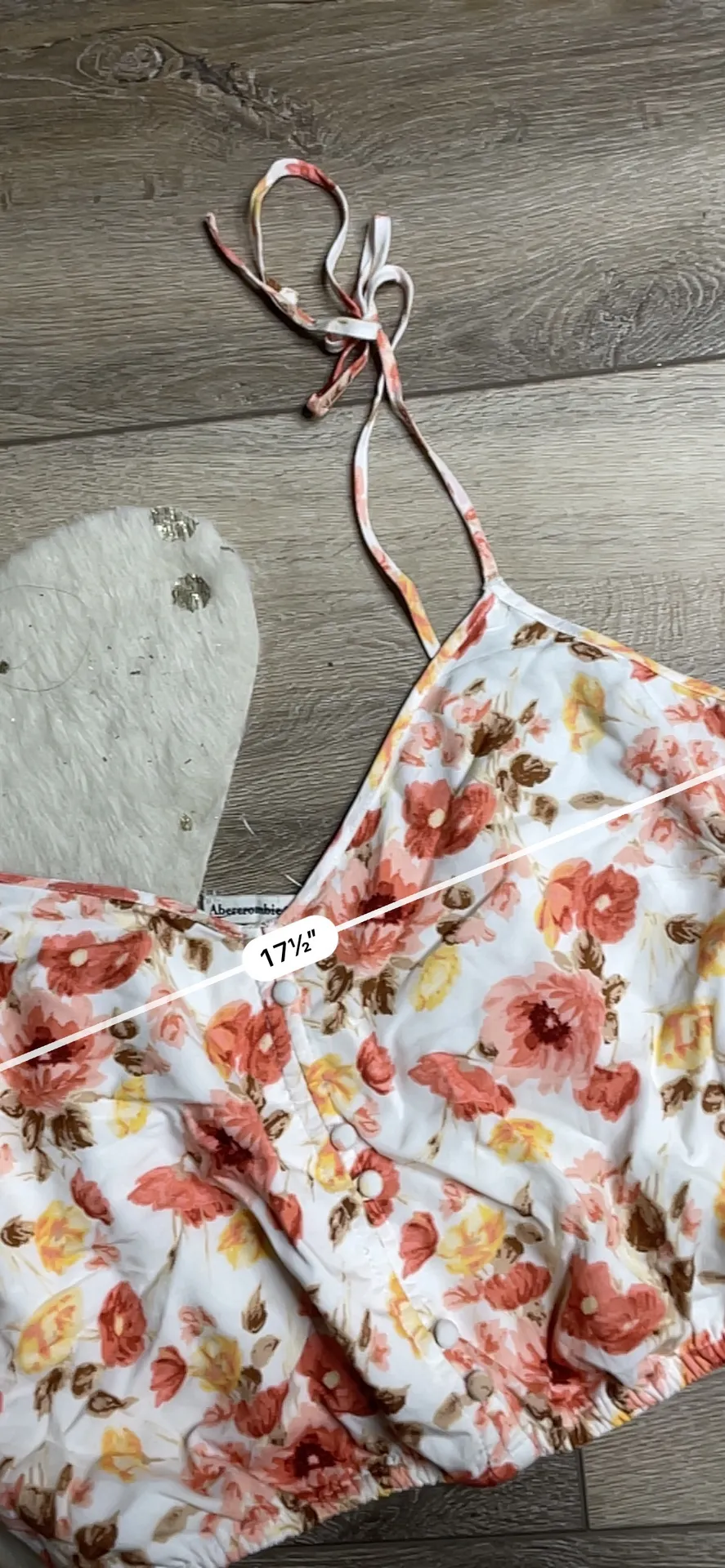 Floral Orange Crop Top - Image 2