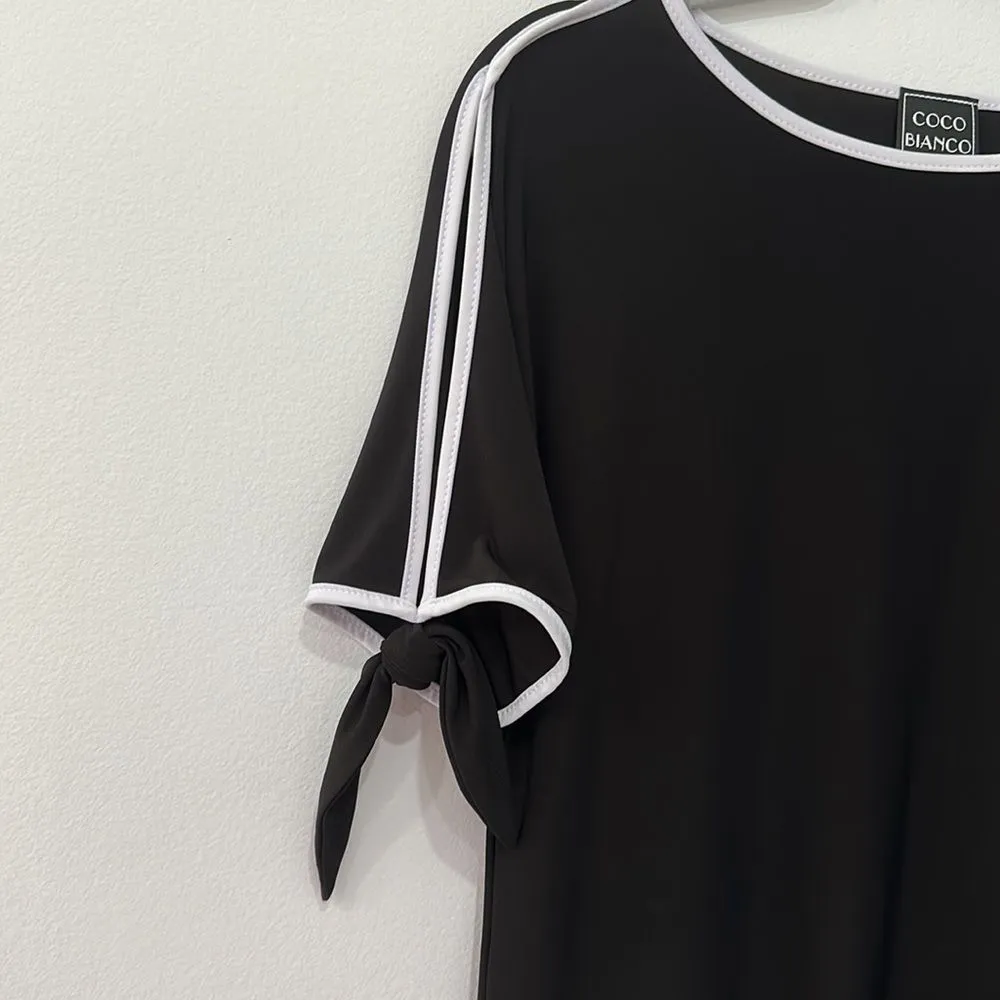 Coco Bianco Women's Black Stretchy Short Sleeves Top Size Small - Image 5