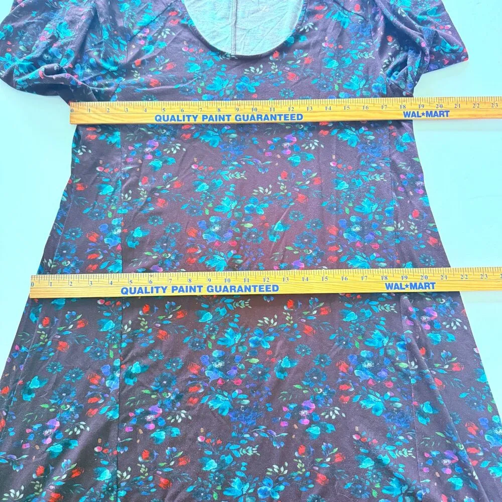 Garnet Hill Trapeze  Scoop Neck 3/4 Sleeve Tencel Soft Drape Casual Fit Dress M - Image 6