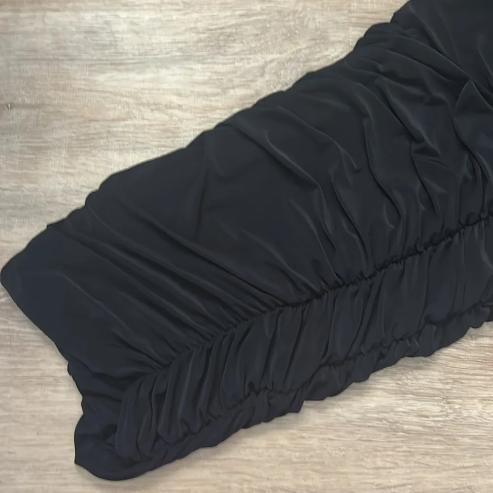 Naked Wardrobe Extra Chic Black Ruched Midi Skirt NWT - Image 5