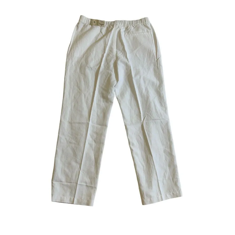 Island Shores White Linen Pants Large - Image 6