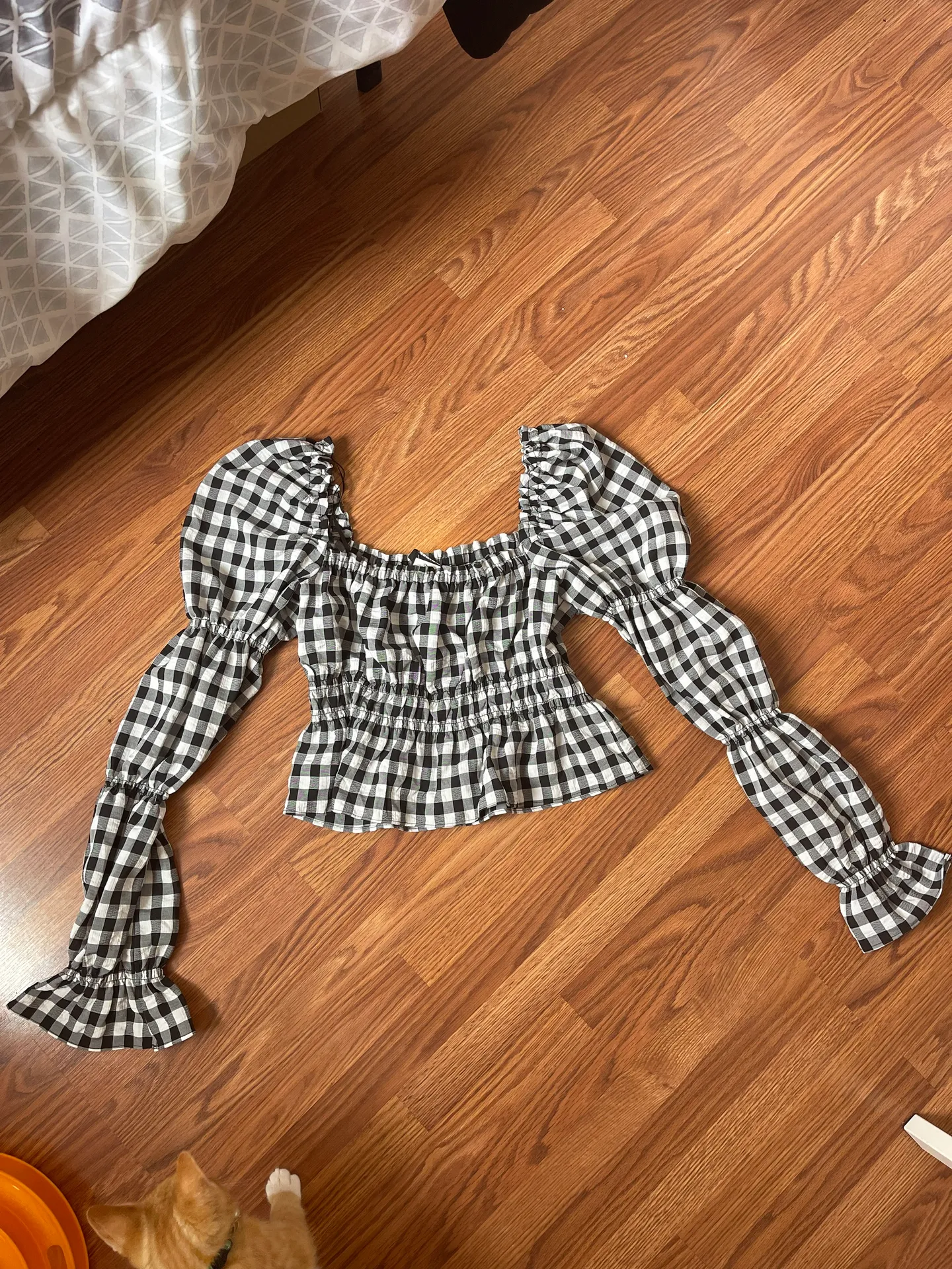 H&M Gingham Longe Sleeve Top - Image 5