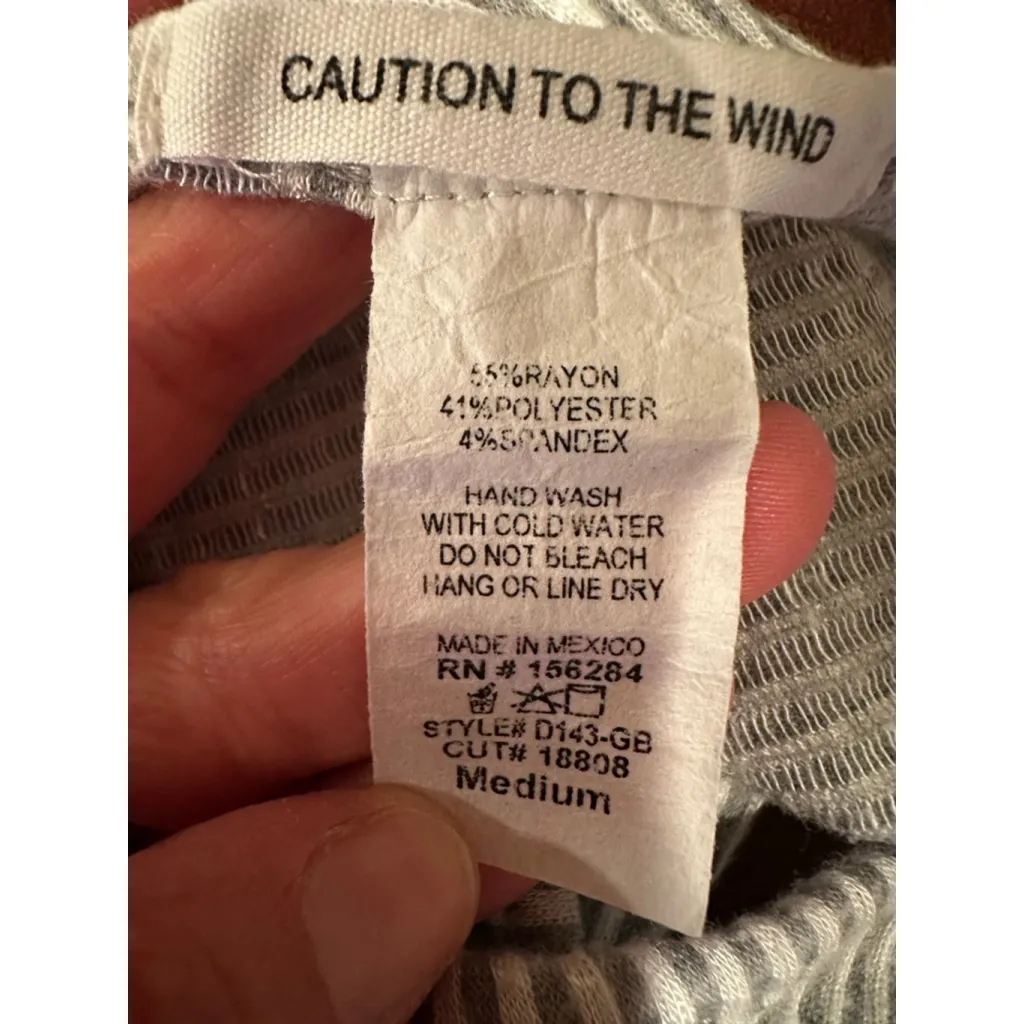 Women's CAUTION TO THE WIND Striped Ruffle Maxi Dress M White/Black - Image 5