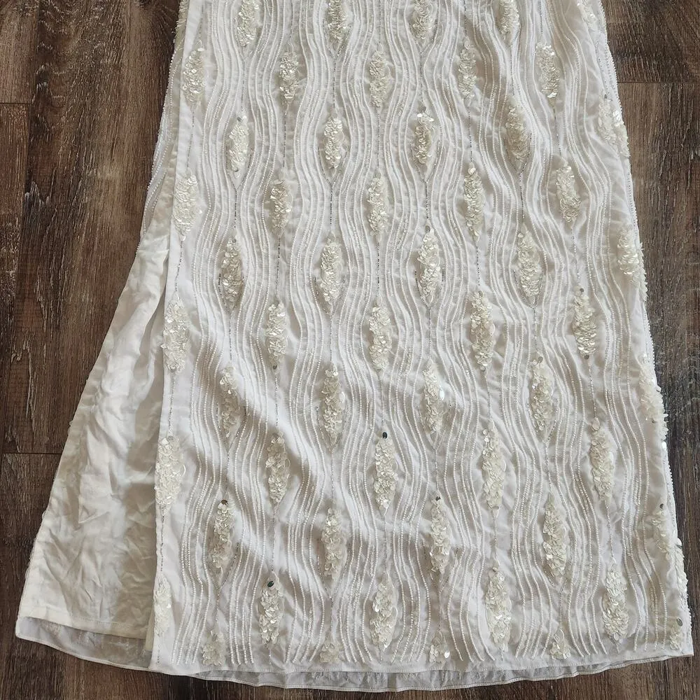 Retrofete Prima Dress in White Sequins Beaded Small NWT Sleeveless Maxi - Image 6