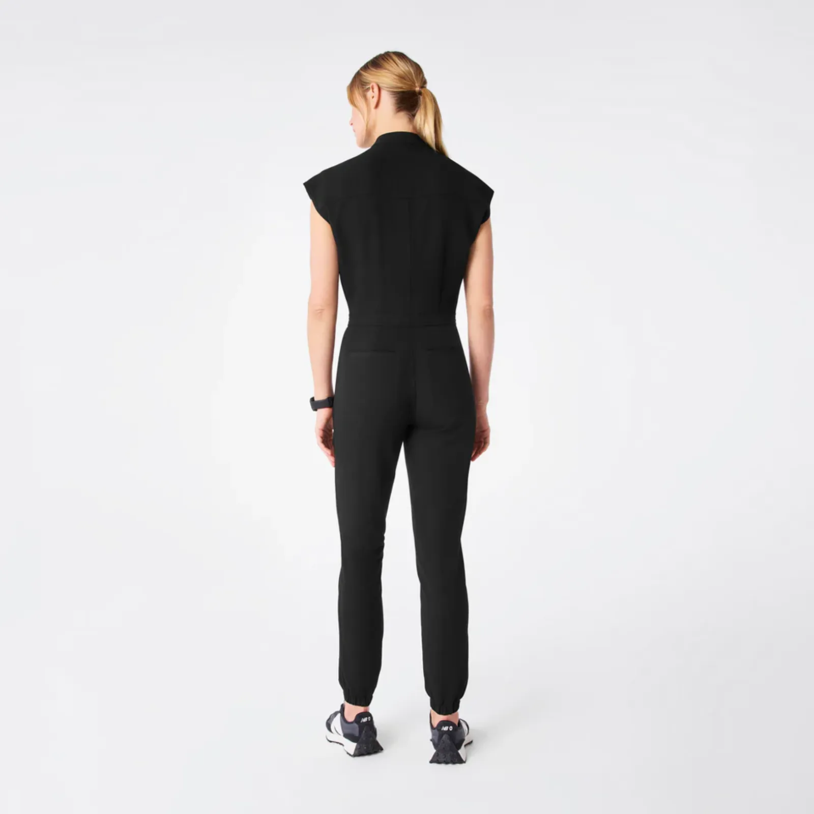 NWT Figs Rafaela Cargo Scrub Jumpsuit XL Black Technical Collection Jogger - Image 2