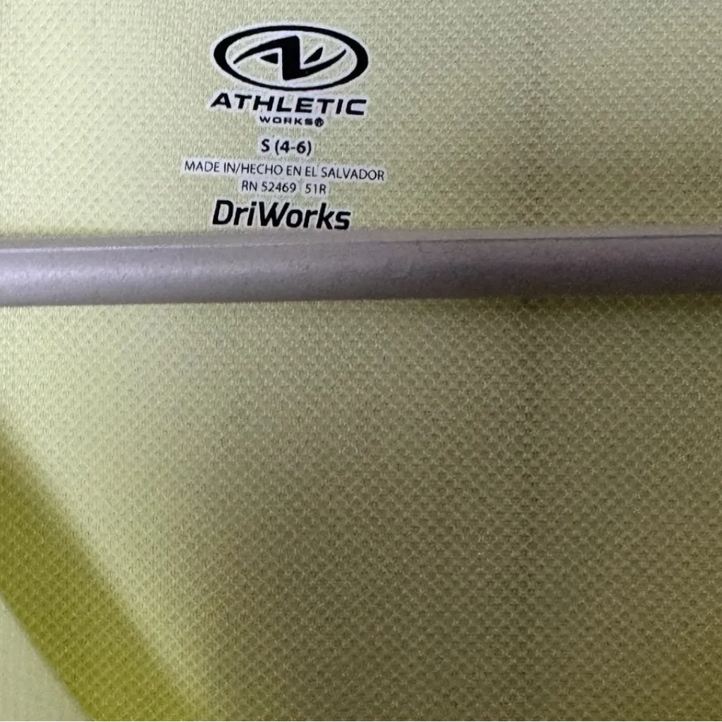 Athletic Works  Sporty Work Out Neon Yellow V-Neck Women's Dri-Works Top Sz S - Image 6