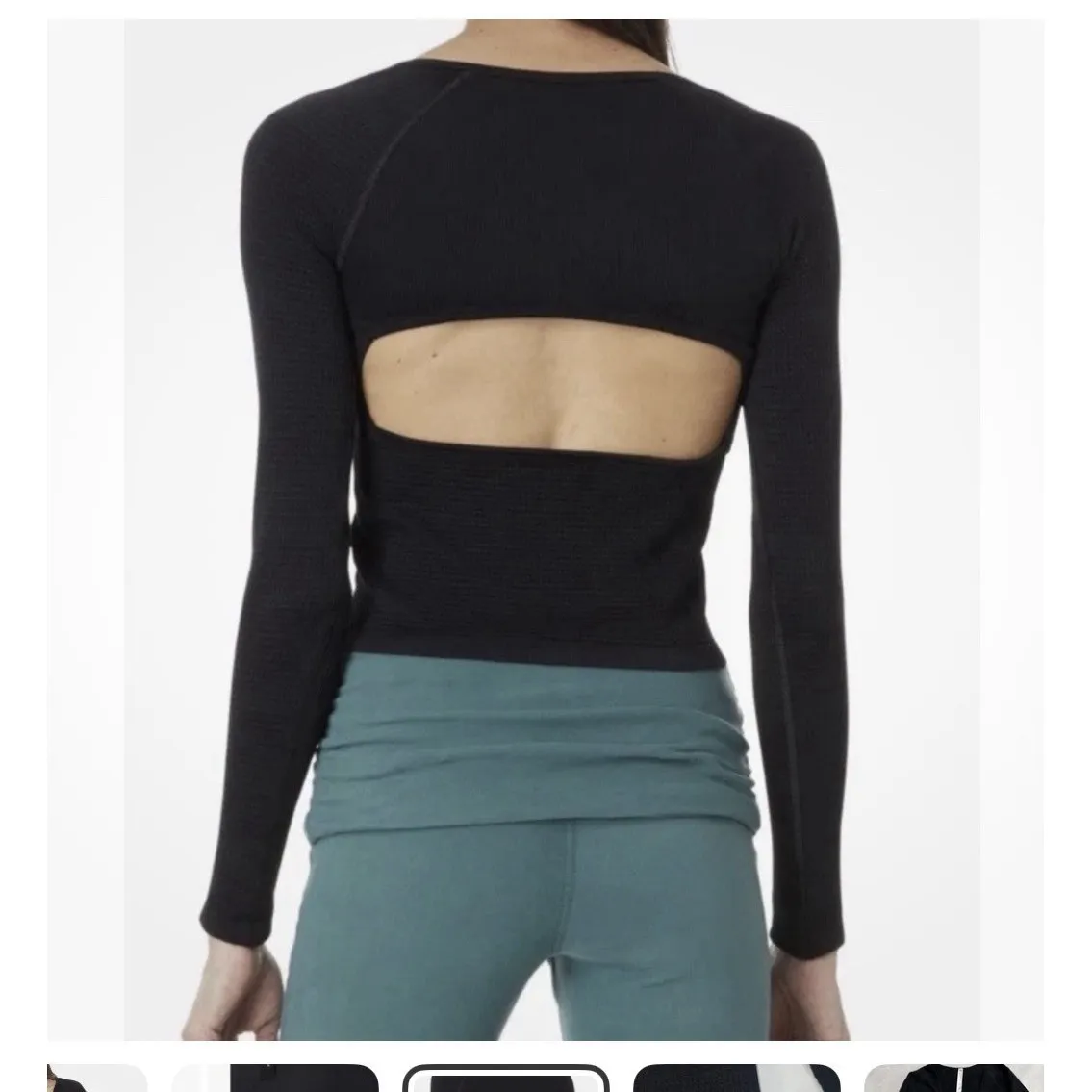 Free people $68 Women's  Movement Bail Out Long Sleeve Layer Black Top XS/Small - Image 2