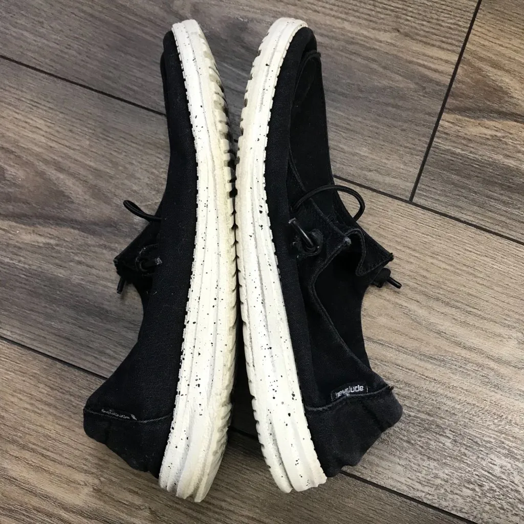 HEYDUDE Black Wendy Slip On Shoes Women's Size 10 EU 41‎ Casual Cotton Comfort - Image 3