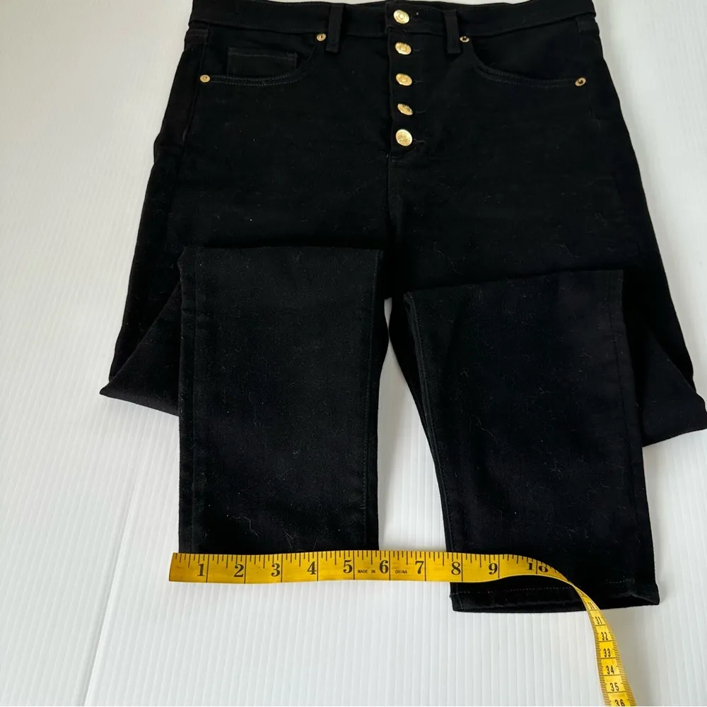 Veronica Beard Debbie 10” Skinny Gold Button Skinny Stretch Jeans, 32 - Image 5