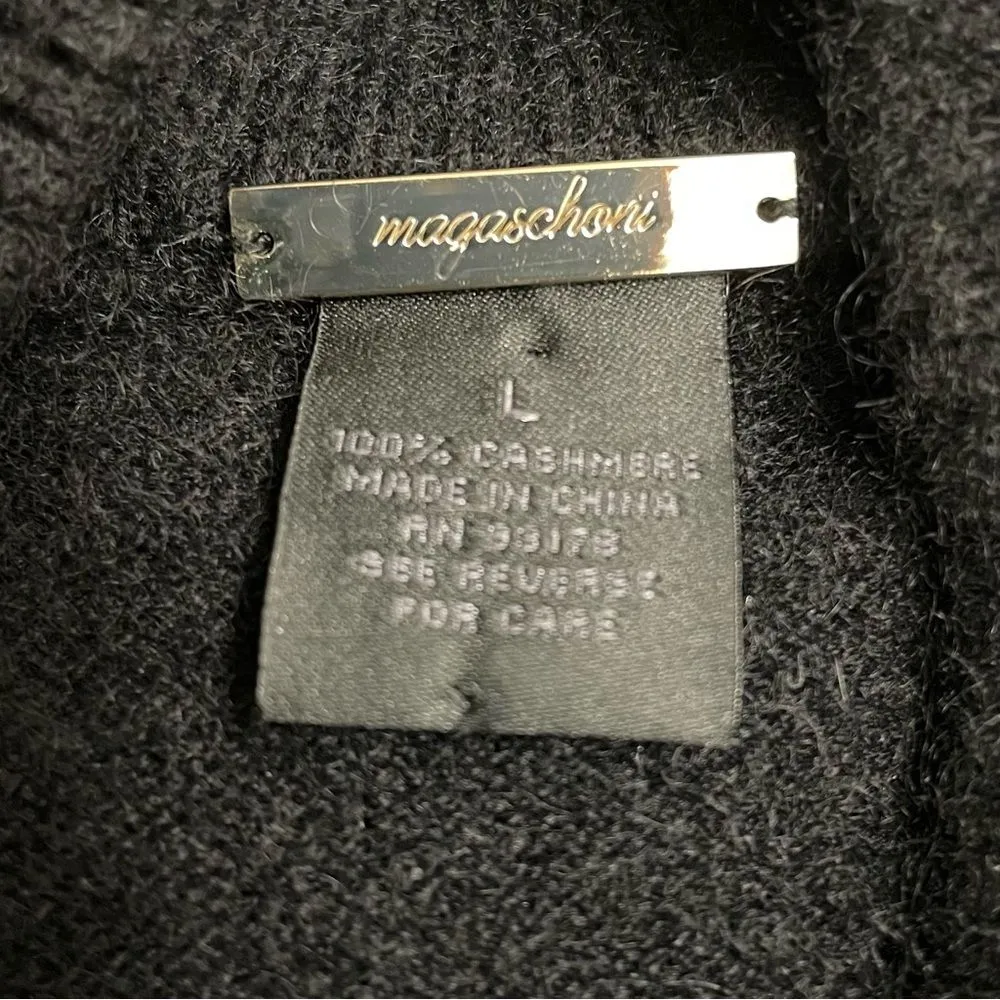 Magaschoni 100% Cashmere Sweater Black Mockneck Soft Pullover Women’s Size Large - Image 7