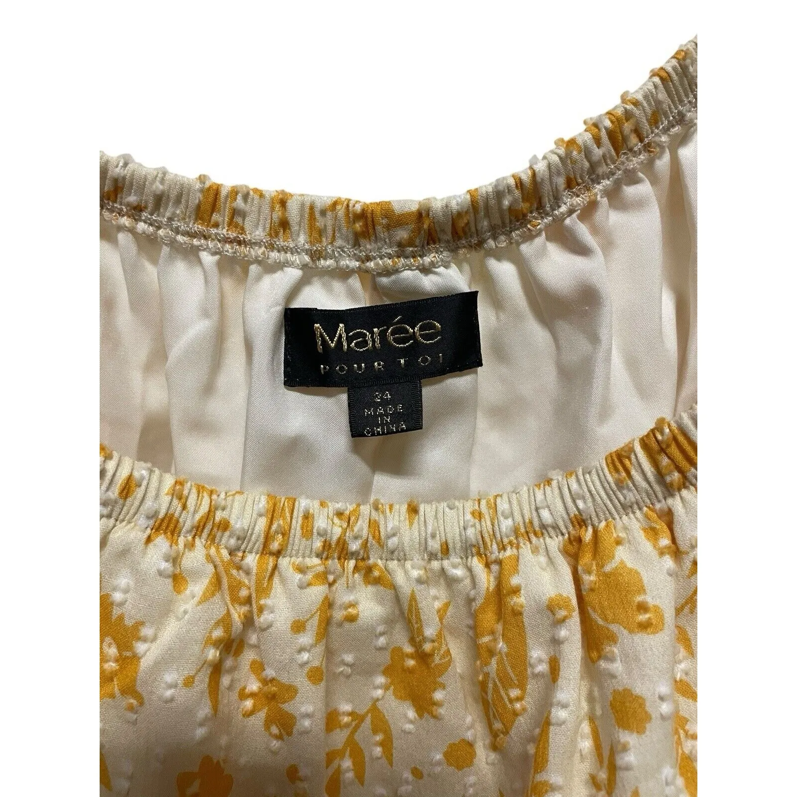 Maree Pourtoi PLUS SIZE CLIP DOT OFF SHOULDER ROMPER YELLOW Floral Plus Size 24 - Image 8