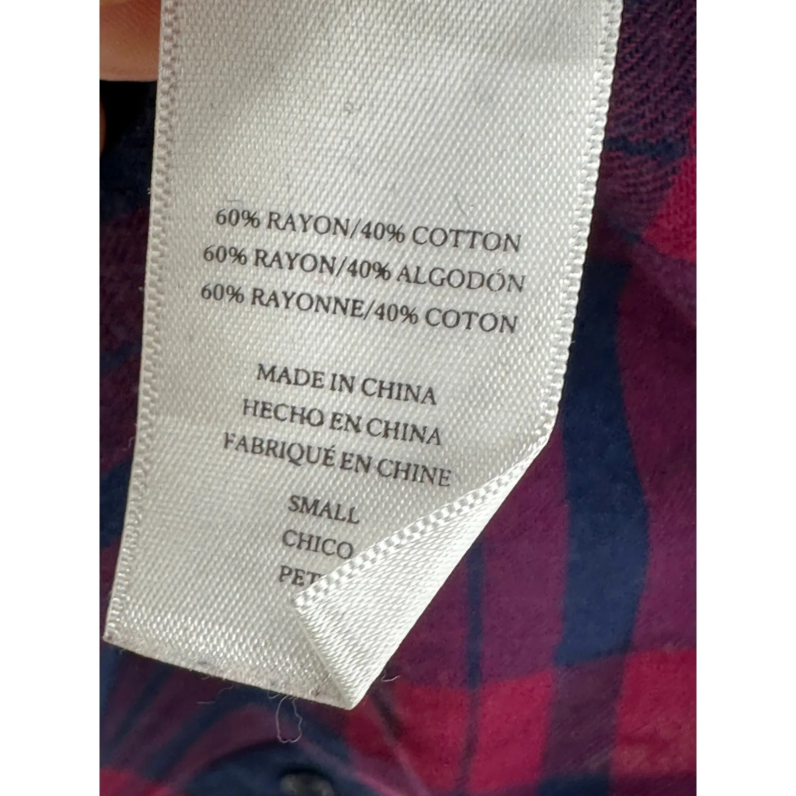 Rails Jackson Wine Navy Blue Cotton Blend Button Down Shirt Women's Size Small S - Image 6