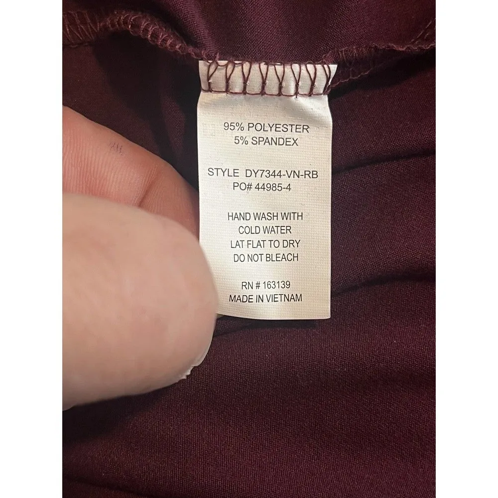 Popular 21 Womens Short Sleeve Bodycon Sculpting Dress Solid Maroon Size XL NEW - Image 7