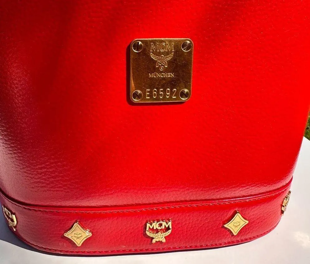 MCM RED SMALL TOTE BAG - Image 7
