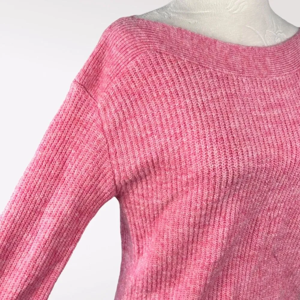 Leith Pink Boatneck Ribbed Sweater XS - Image 9
