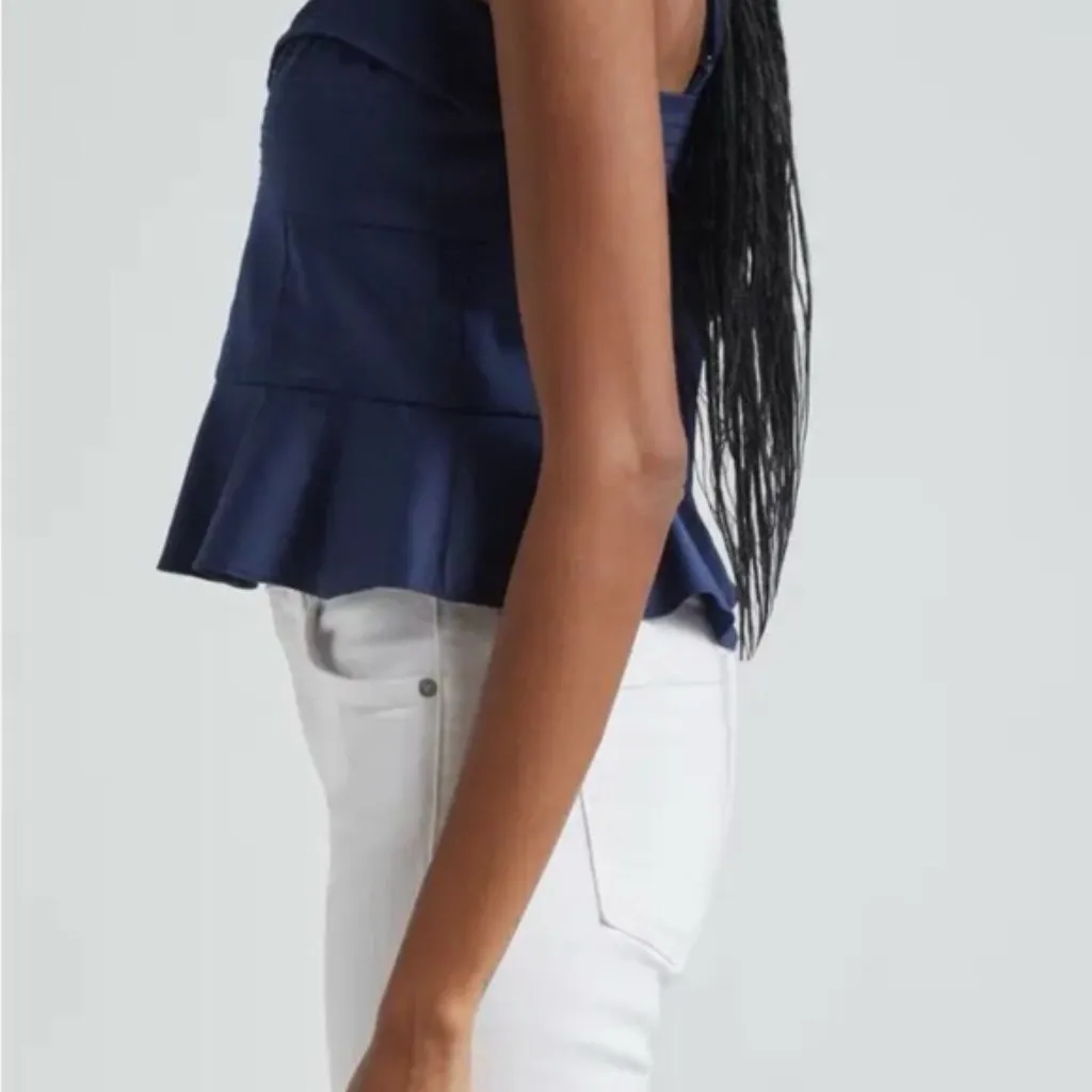 Veronica Beard Navy Blue Crop Top - Image 4
