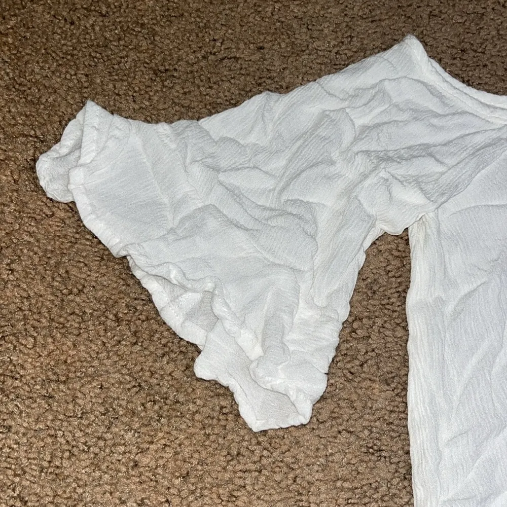 Torrid‎ Embroidered Floral Cold Shoulder Swim Coverup Tunic Ivory Large / 12 / 0 - Image 6