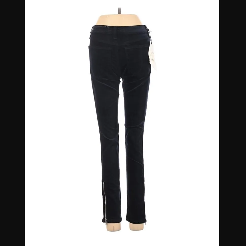 Rag & Bone Ame Velvet Pants 24 NWT Crop Skinny Navy Blue New York Fashion Luxury - Image 9