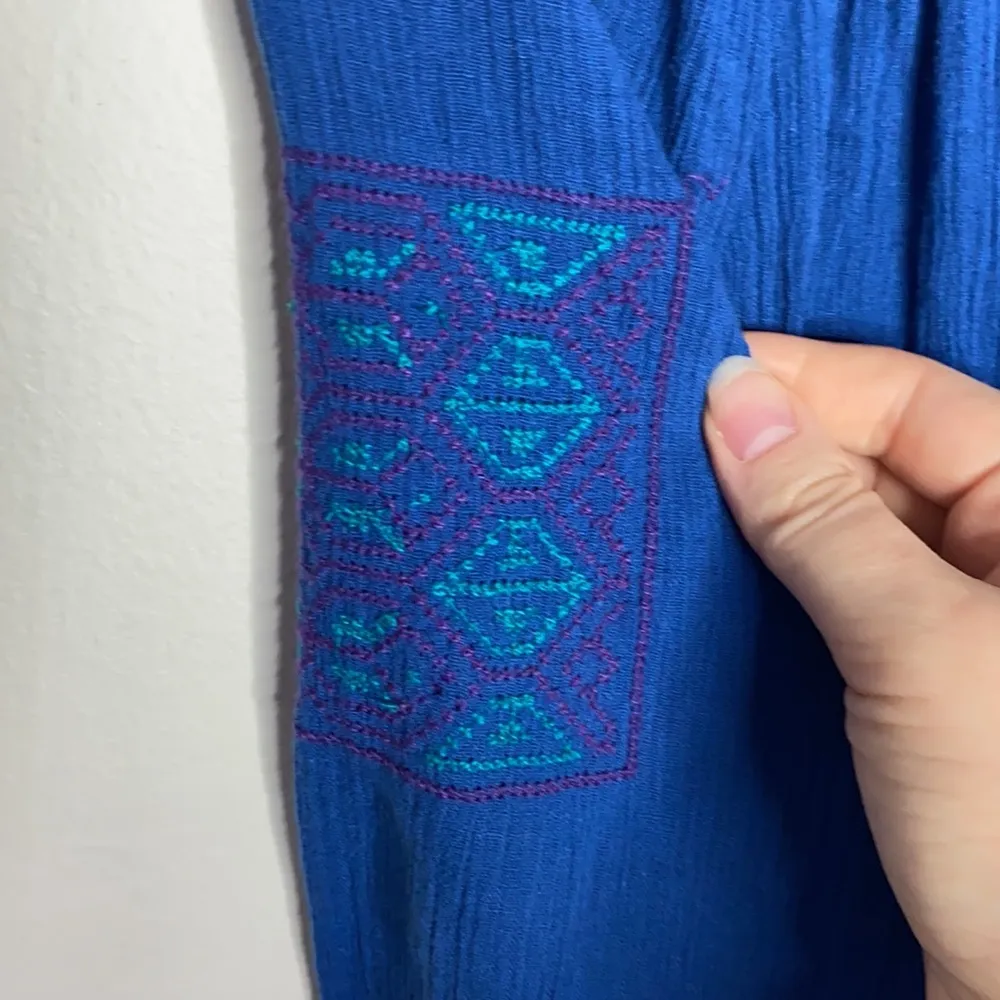 Great Northwest Indigo embroidered peasant blouse size S - Image 6