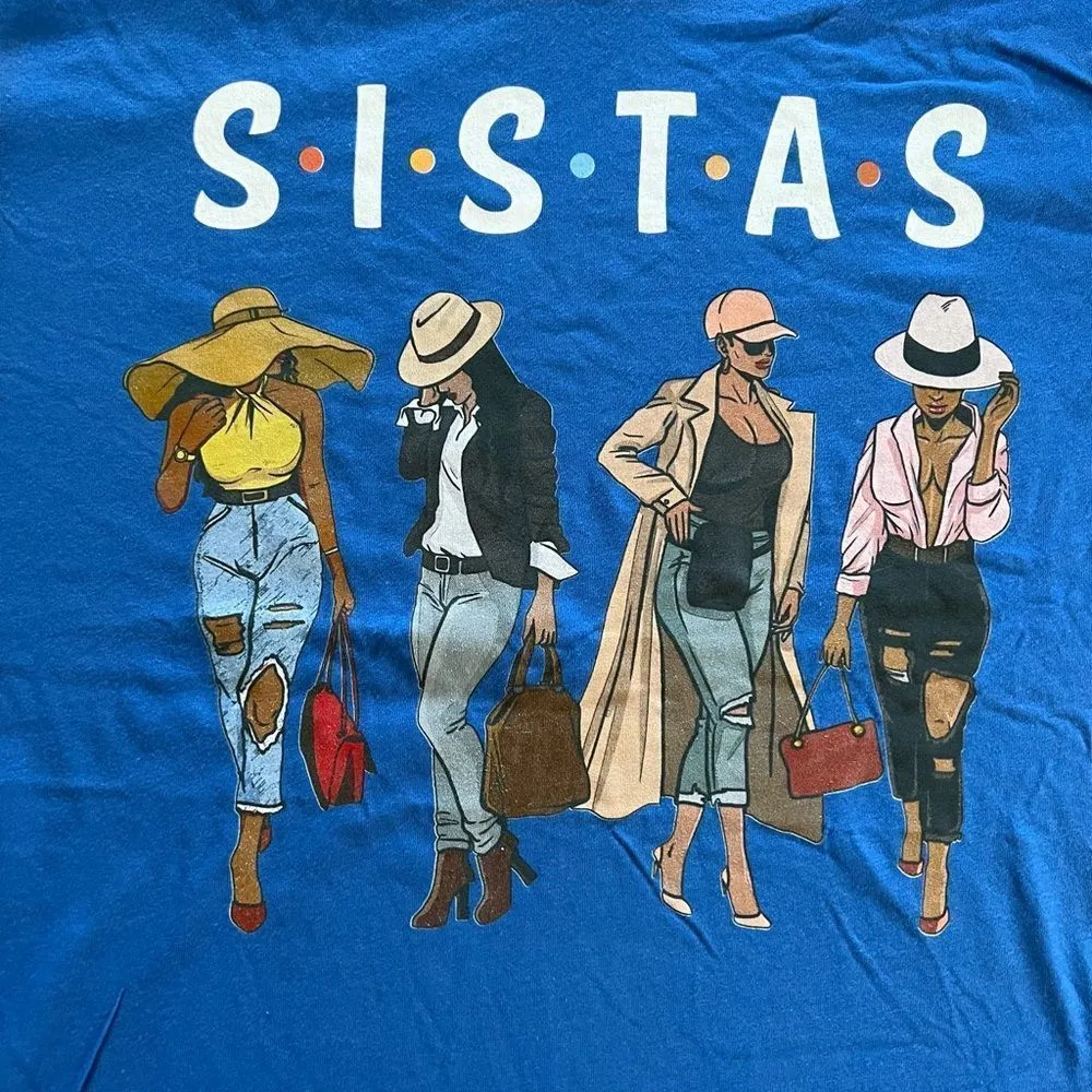 New Proud Black‎ Sistas Melanin Afro African American Blue Women Tees Size XL Blue - Image 3