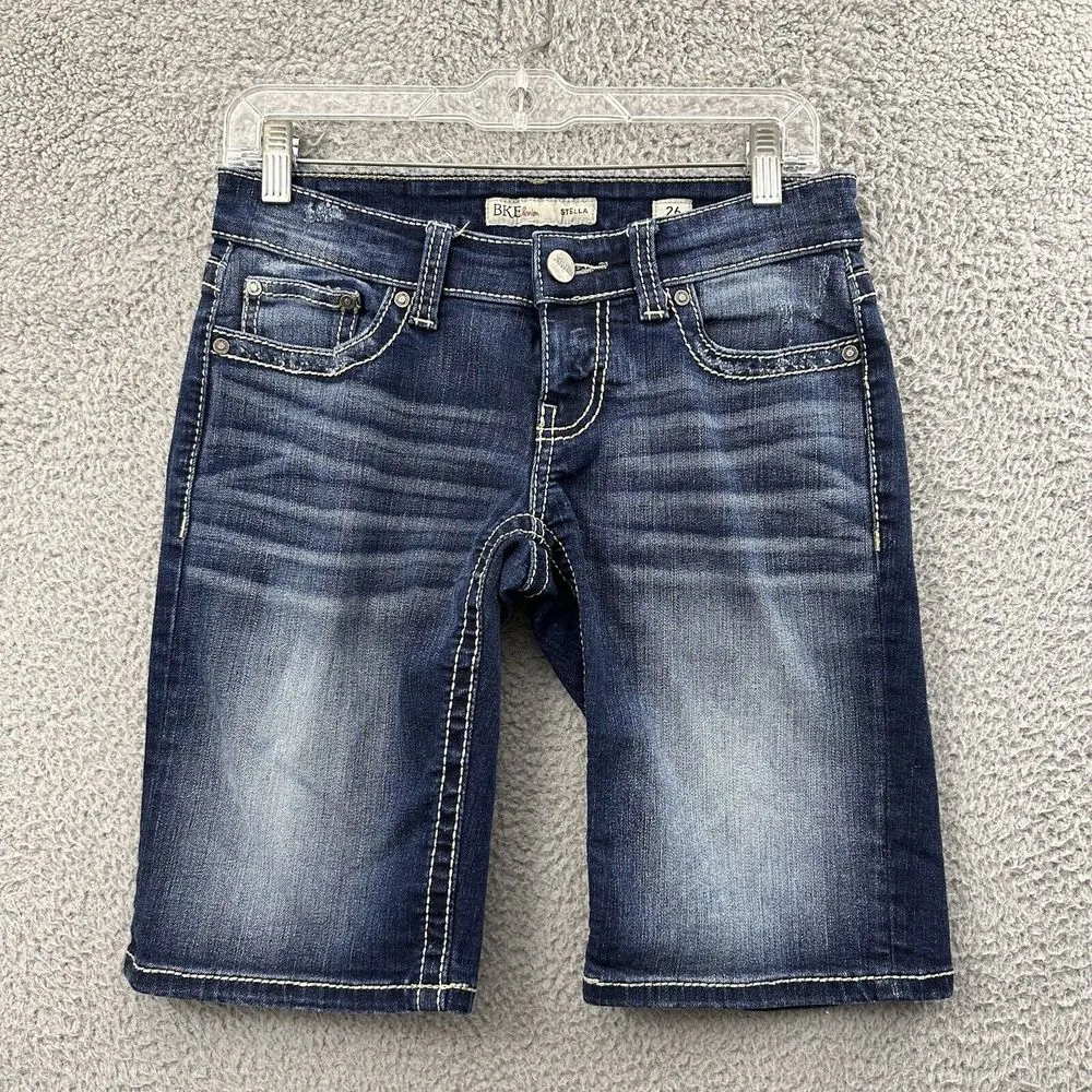 Bke Stella Low Rise Bermuda‎ Shorts Embroidered Rodeo Festival Western Y2K W 26 - Image 2